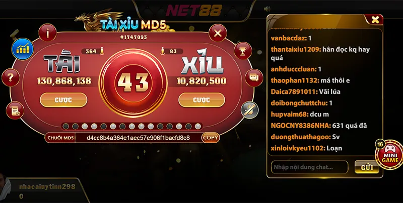 Giao diện game tài xỉu online hiện đại, bắt mắt